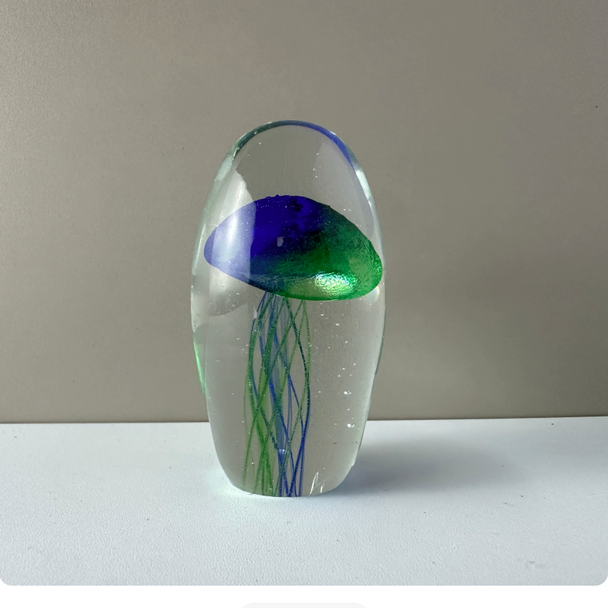 ブルーグリーングラデーション水母 7.3×3.7cm