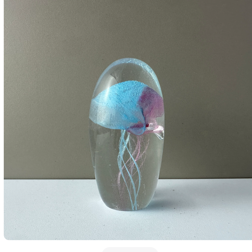 ライトブルー＆ピンク水母 4.1×7.1cm